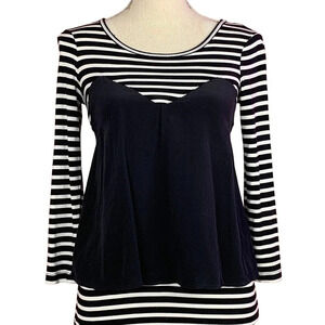 BCBG MAXAZRIA striped peplum top